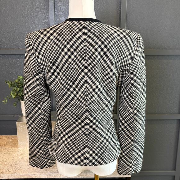 Linda Allard Ellen Tracy Women's Black White Wool Blazer Jacket Size 6 EUC - Picture 3 of 4